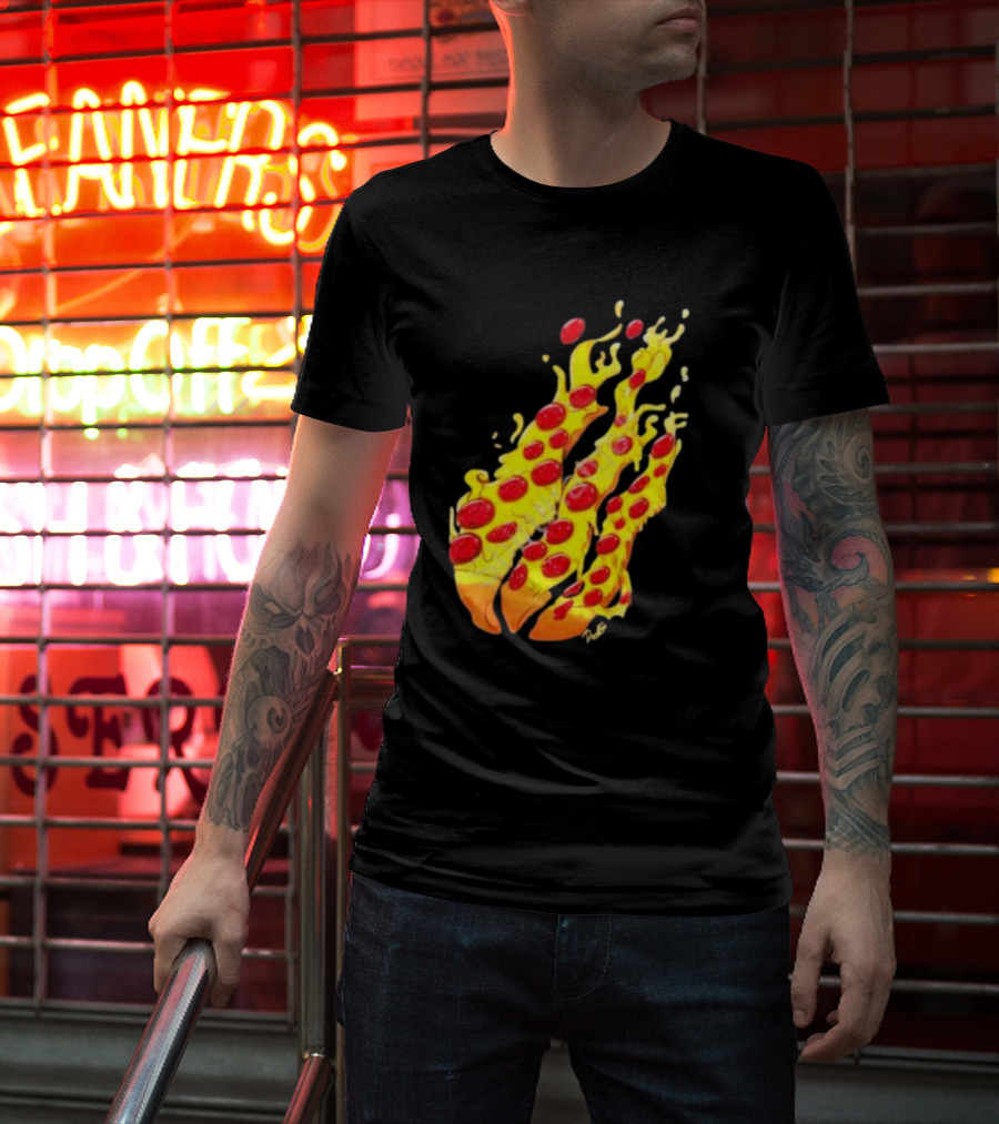 Preston Stylez Fire Pizza Flaming Pepperoni Blaze T-Shirt