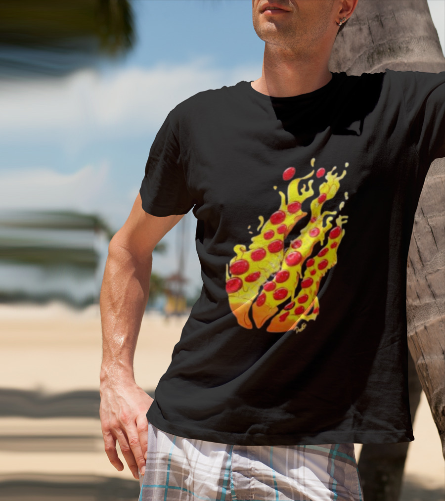 Preston Stylez Fire Pizza Flaming Pepperoni Blaze T-Shirt