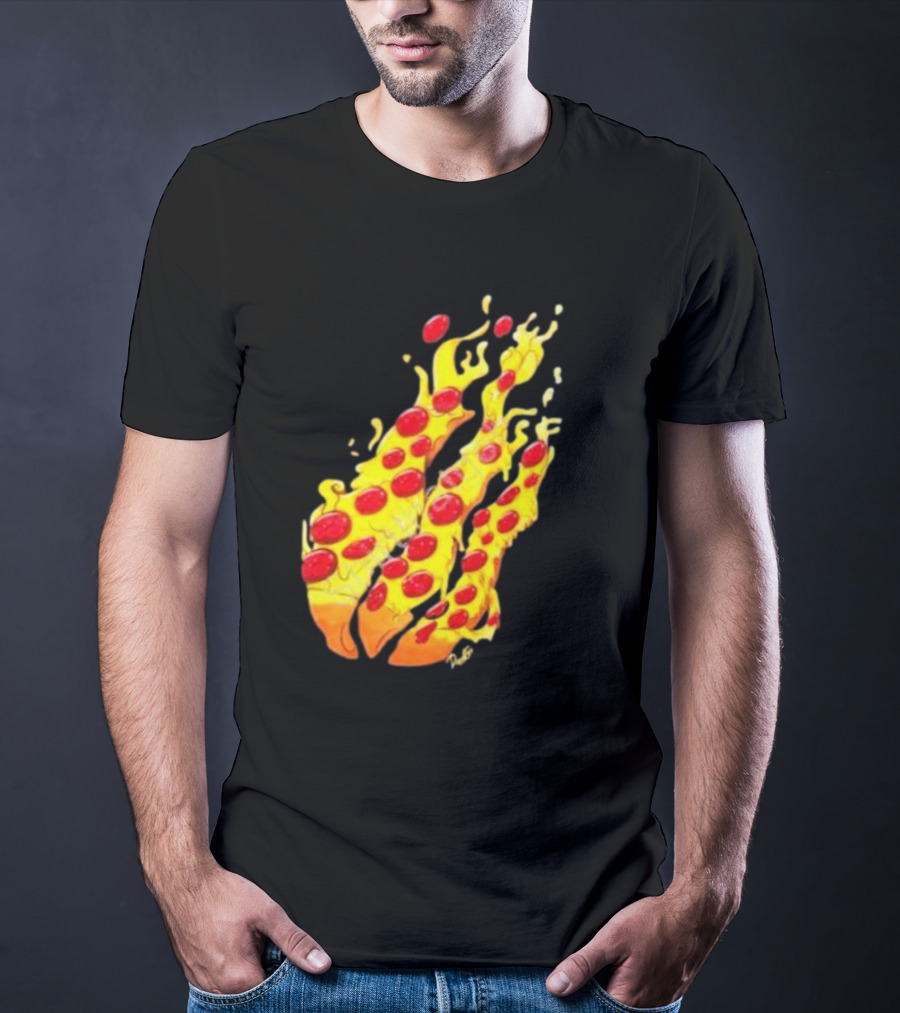 Preston Stylez Fire Pizza Flaming Pepperoni Blaze T-Shirt