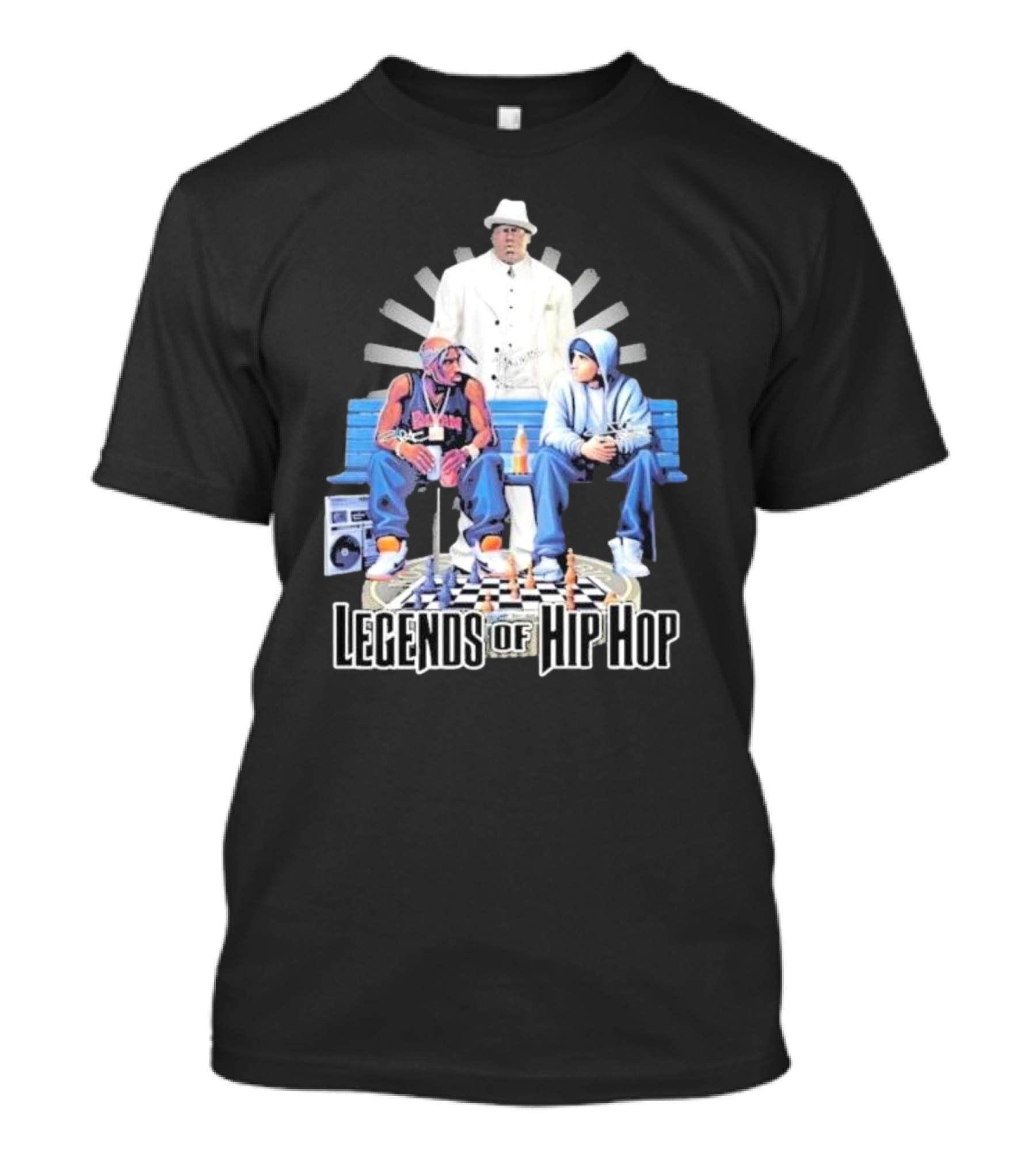 The Eminem Show Legends Of Hip Hop Bench Chess Game Boombox Trio T-Shirt