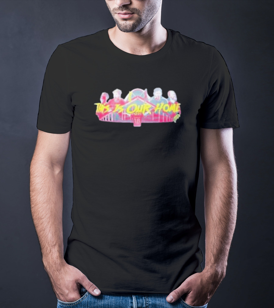 This Is Our Home Baseball Themed Design With Iconic Bridge And Figures T-Shirt