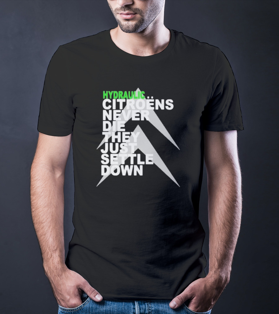 Hydraulic Citroens Never Die They Just Settle Down Chevrons T-Shirt