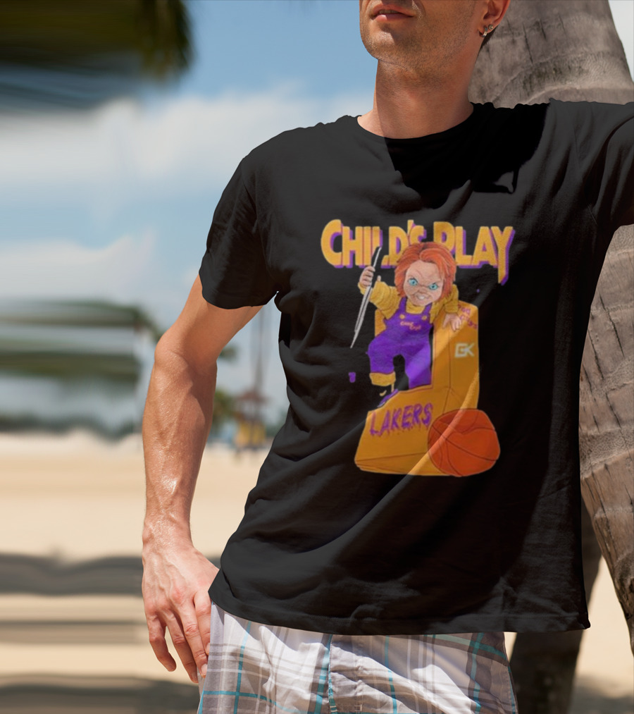 Child's Play Los Angeles Lakers Chucky Basketball Box T-Shirt