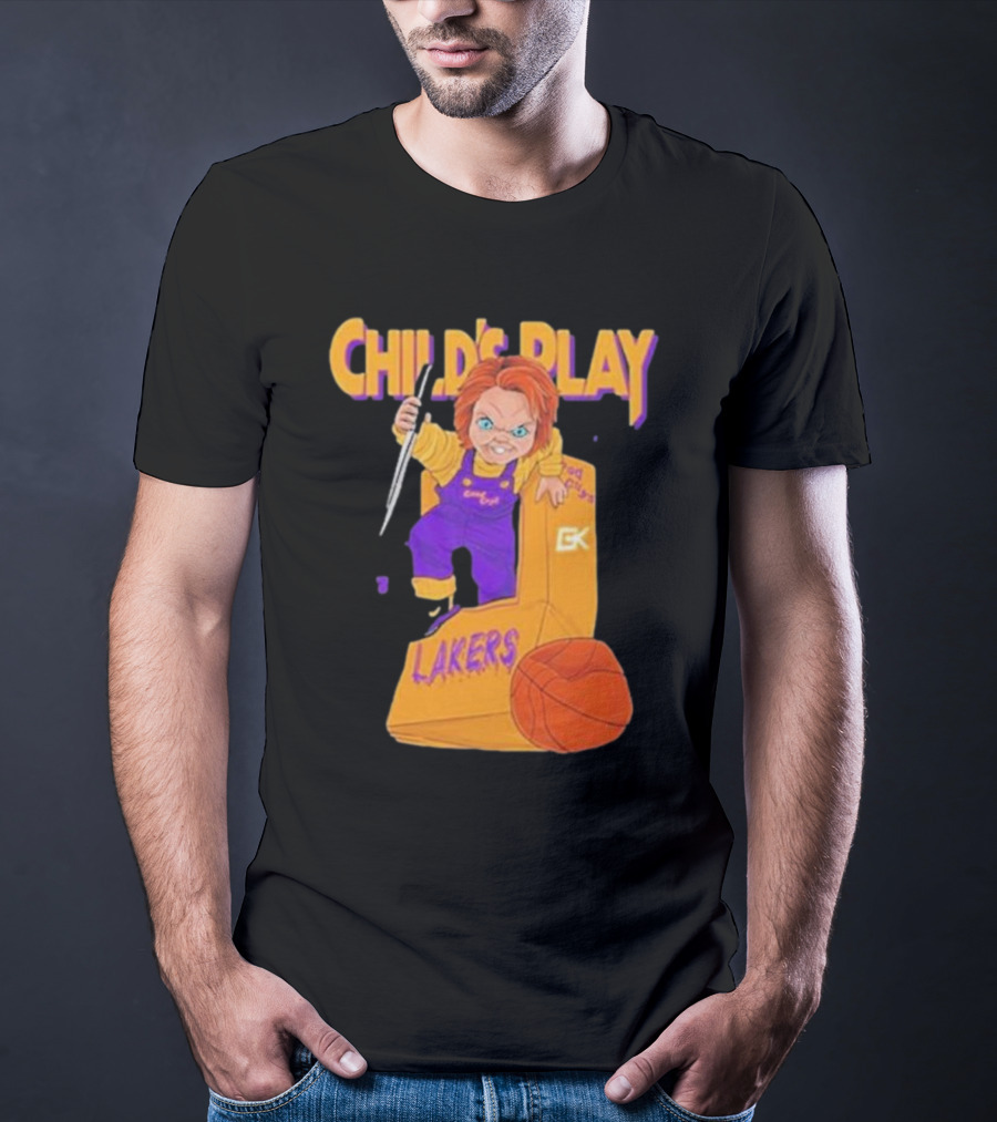 Child's Play Los Angeles Lakers Chucky Basketball Box T-Shirt