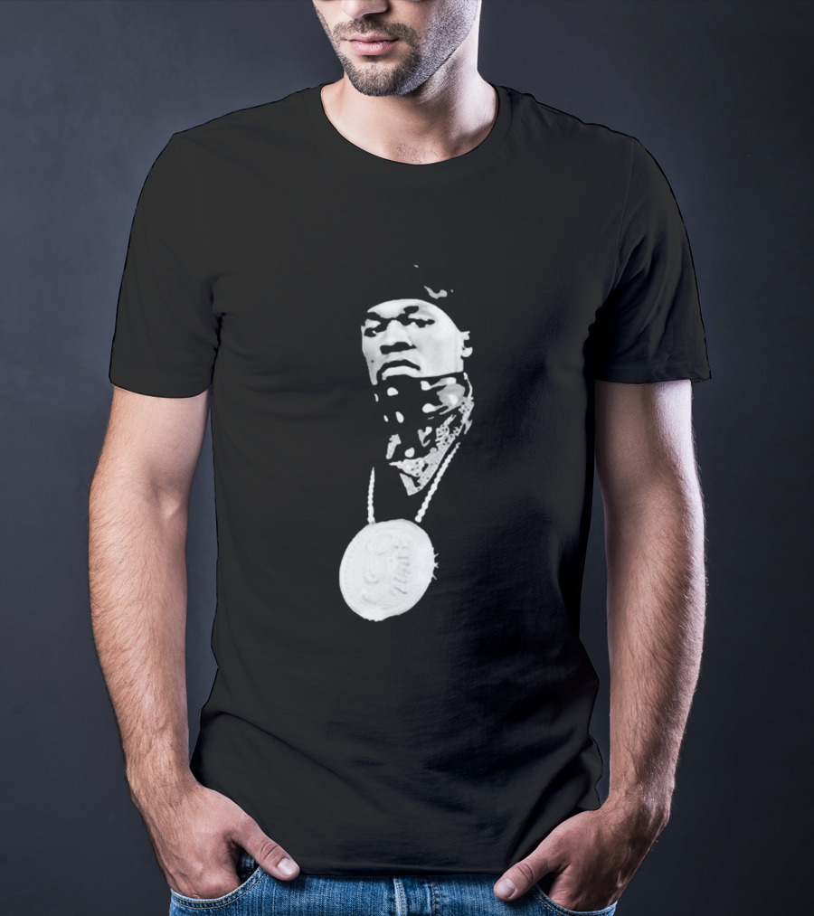 Drake Ibashar Bandana Portrait With Large Medal Necklace T-Shirt