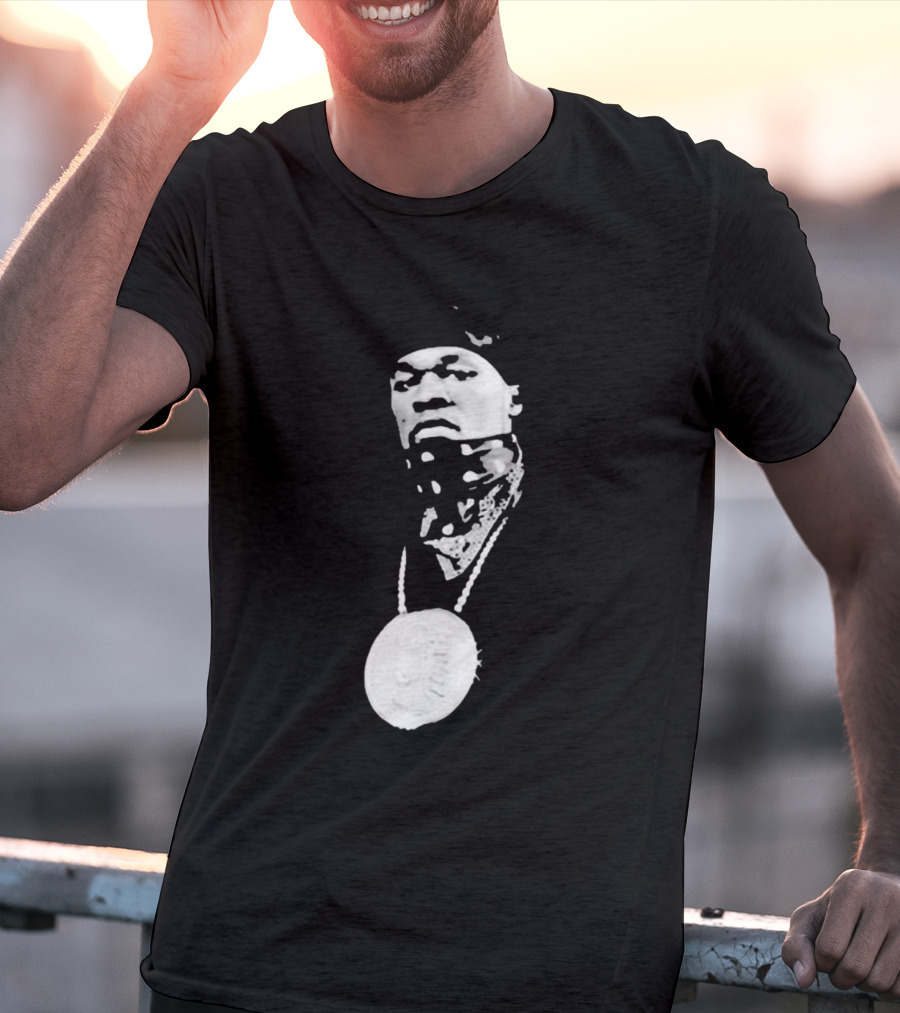 Drake Ibashar Bandana Portrait With Large Medal Necklace T-Shirt
