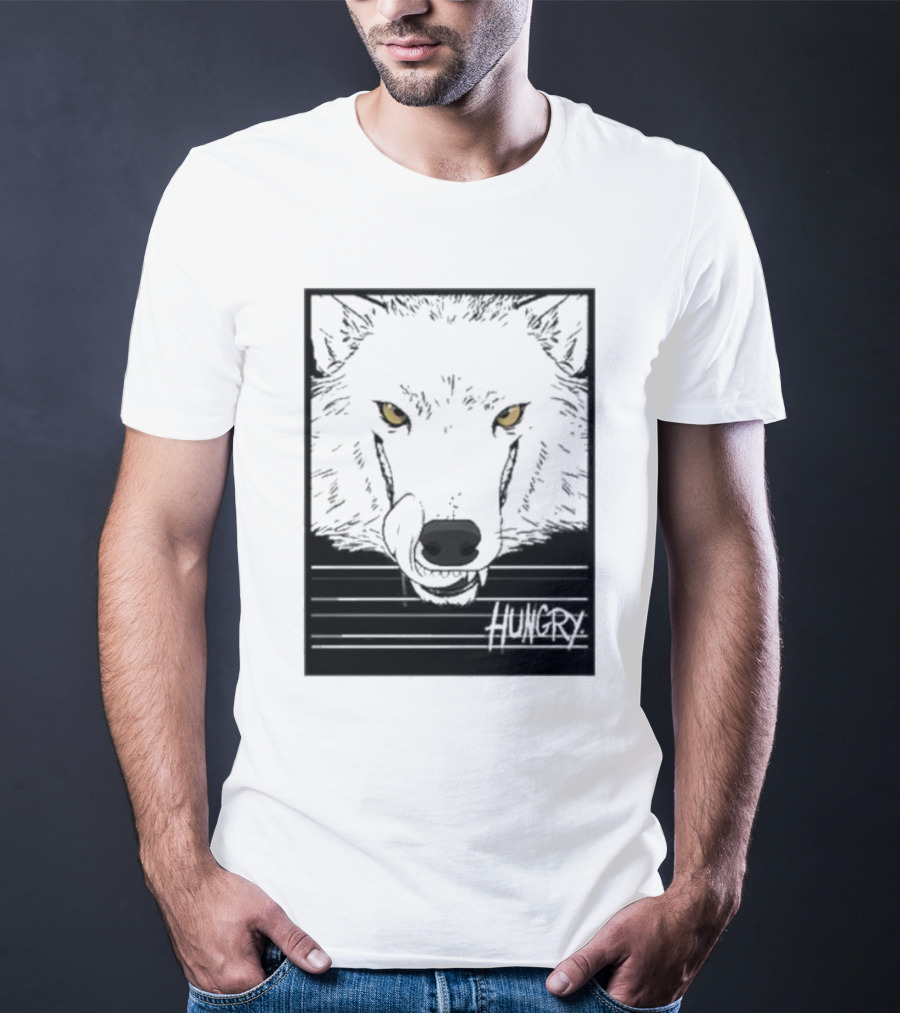 Sloshdog Hungry Wolf Face Yellow Eyes T-Shirt
