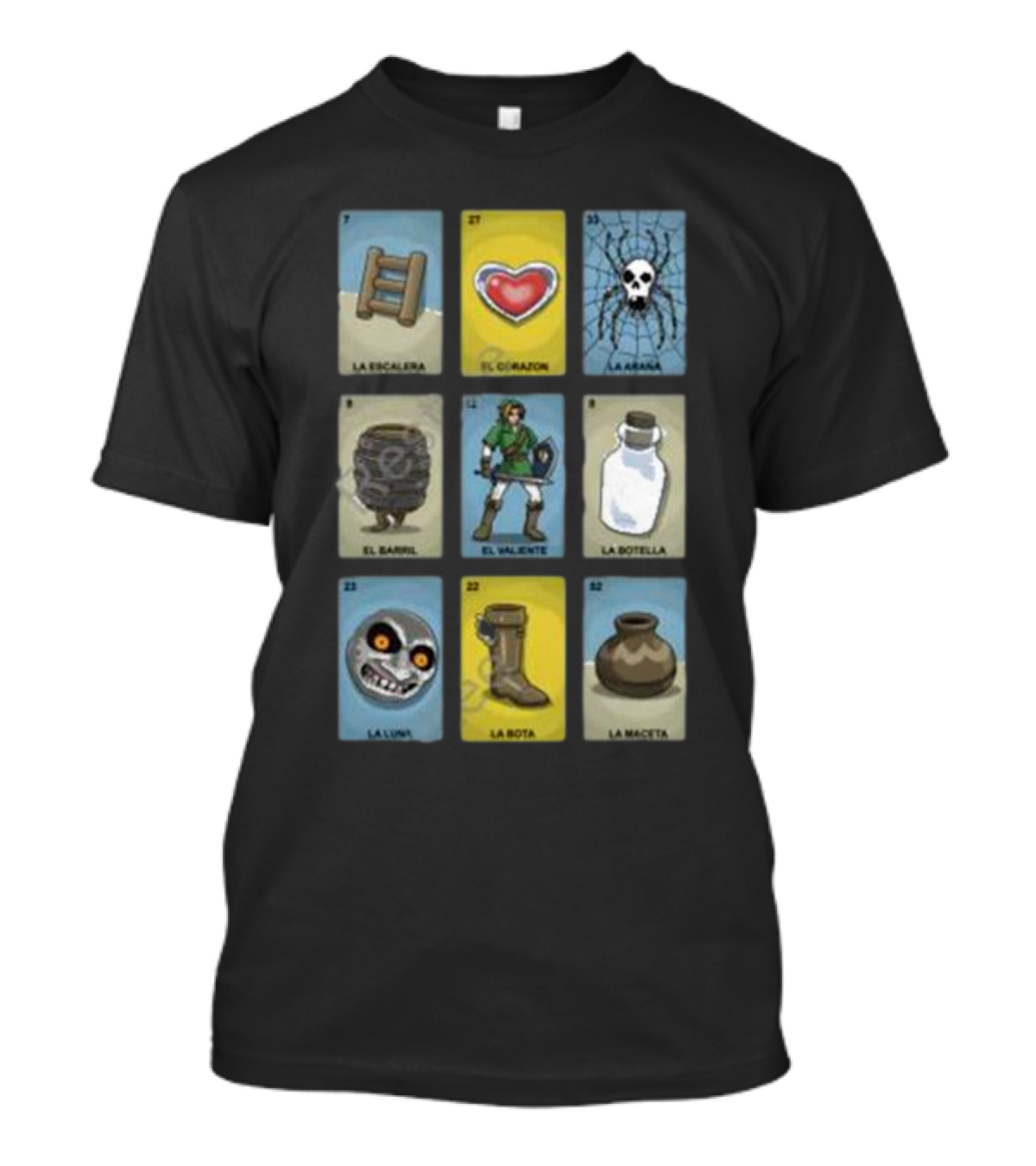 Clay Graham Art Loz Loteria La Escalera El Corazon La Araña El Barril El Valiente La Botella La Luna La Bota La Maceta T-Shirt