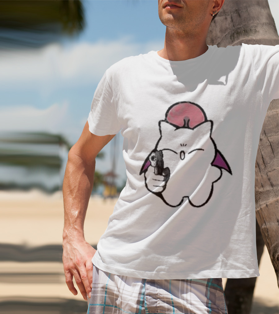 Gun Wielding Moogle By Wisdomeel T-Shirt