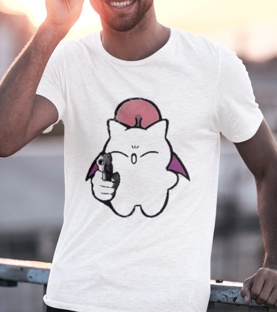 Gun Wielding Moogle By Wisdomeel T-Shirt