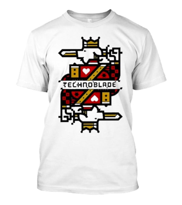 Technoblade Crowned Warrior Card Heart Sword T-Shirt
