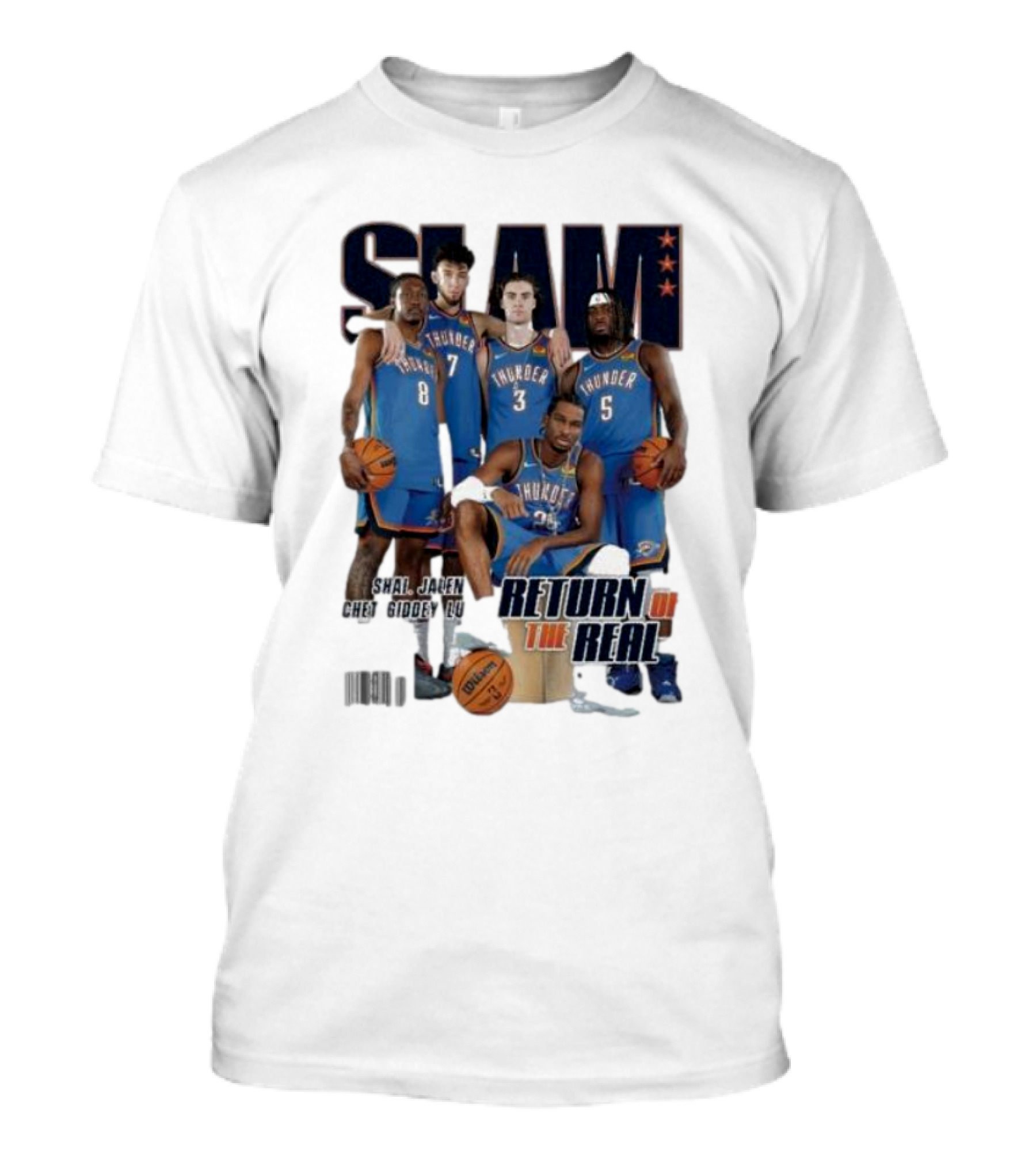 Slam Thunder Legends Return Of The Real Okc Thunder Slam 247 T-Shirt