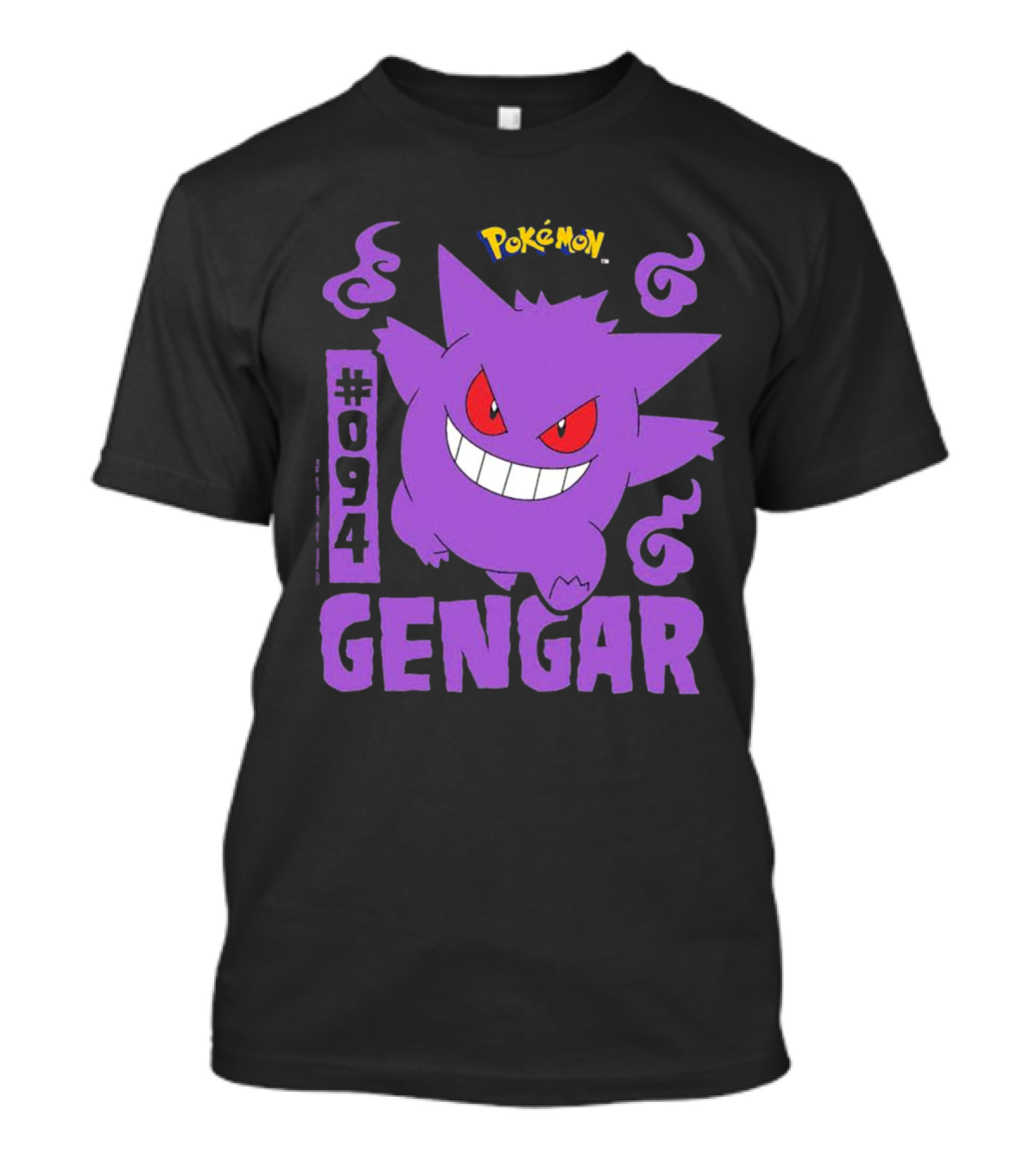 Pokémon #094 Gengar With Iconic Design And Purple T-Shirt