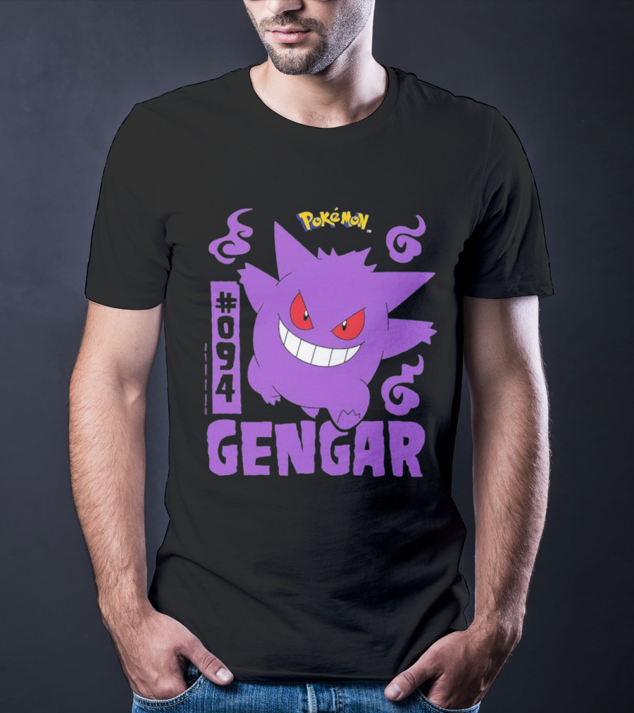 Pokémon #094 Gengar With Iconic Design And Purple T-Shirt
