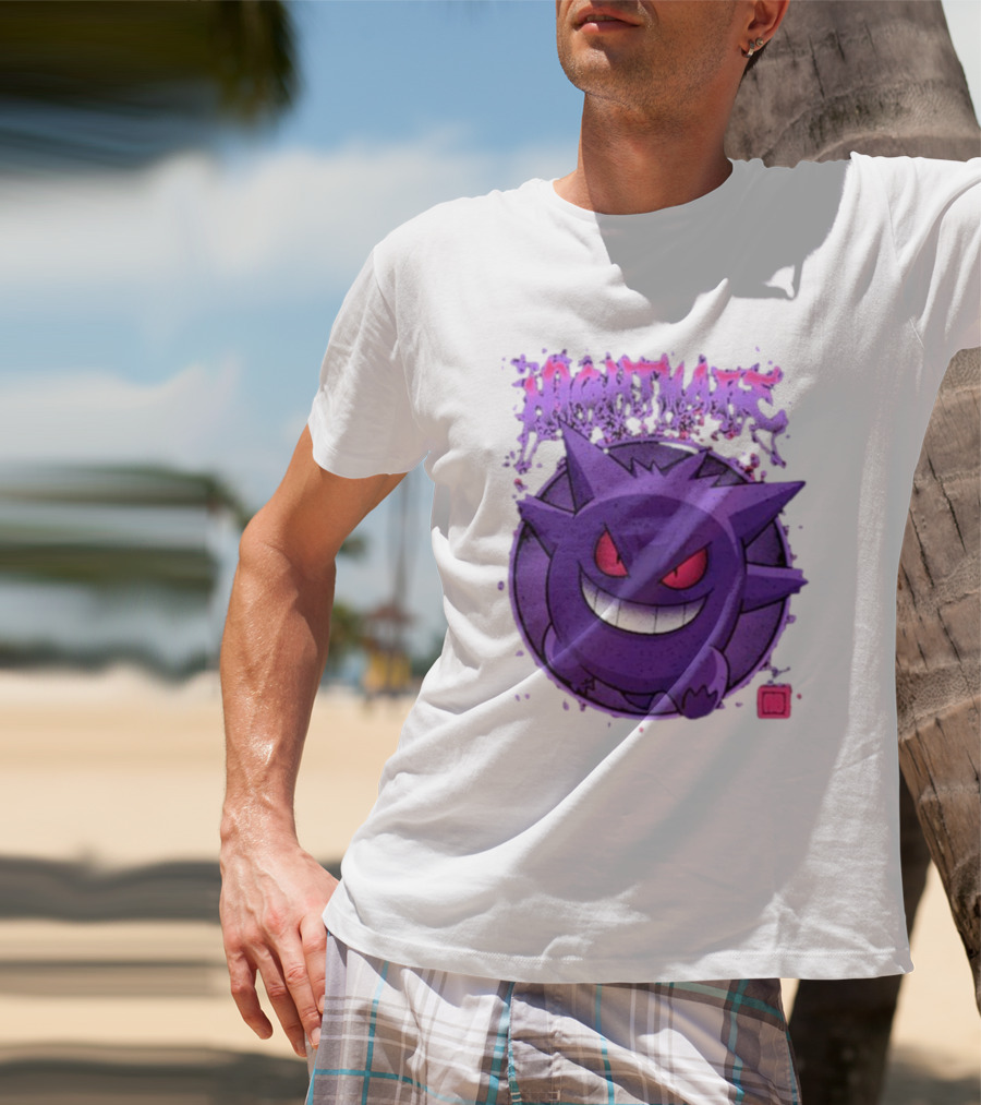 Gengar Nightmare Pokemon Purple Mischief T-Shirt