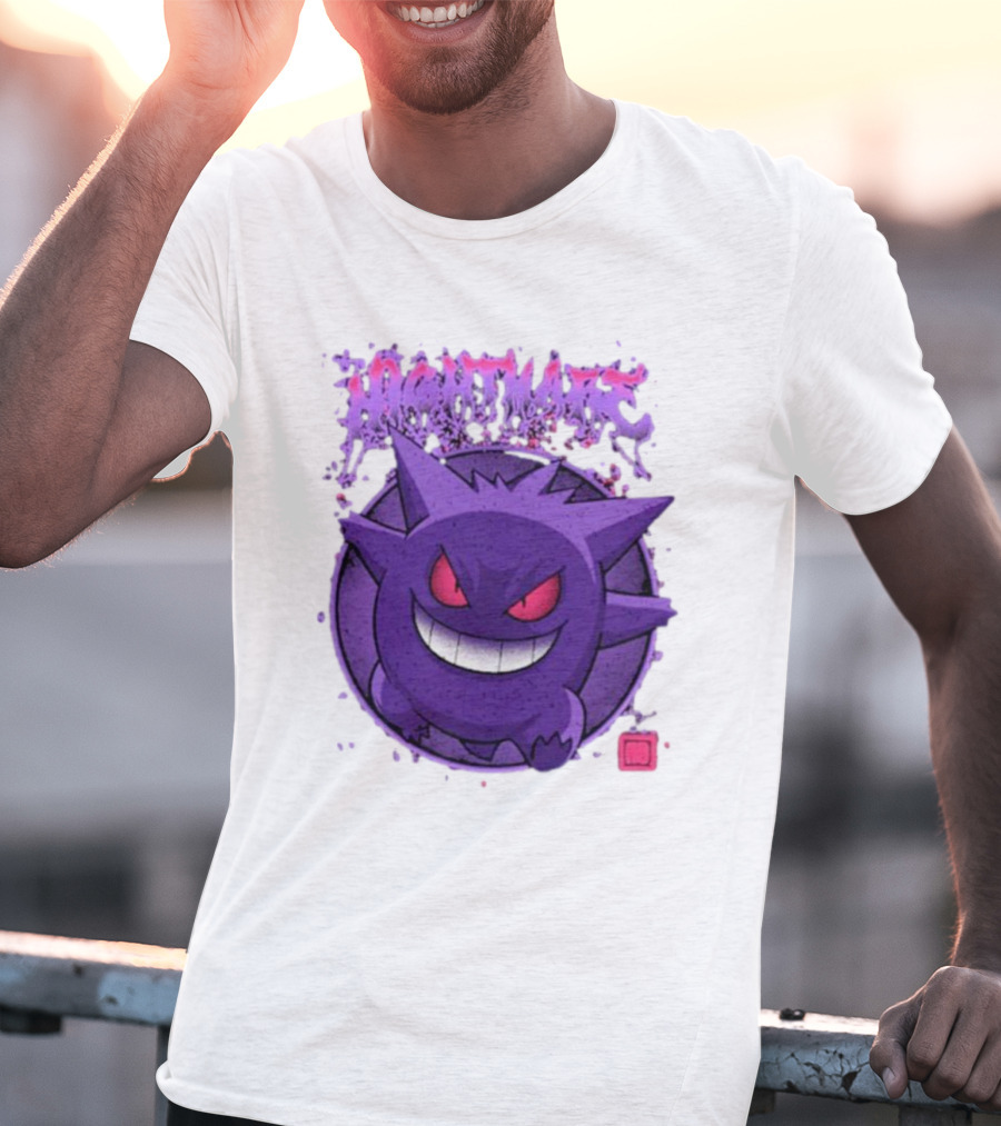 Gengar Nightmare Pokemon Purple Mischief T-Shirt