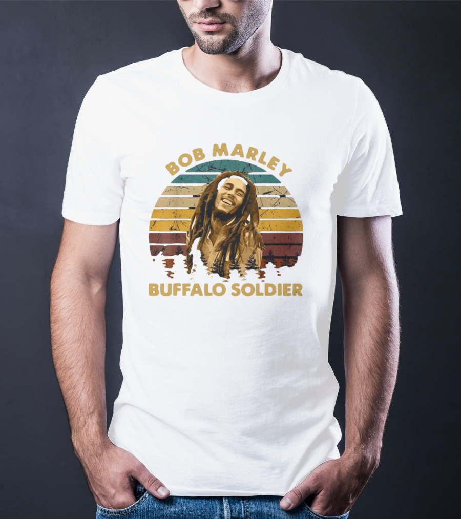 Bob Marley Buffalo Soldier Vintage Retro Sunset T-Shirt