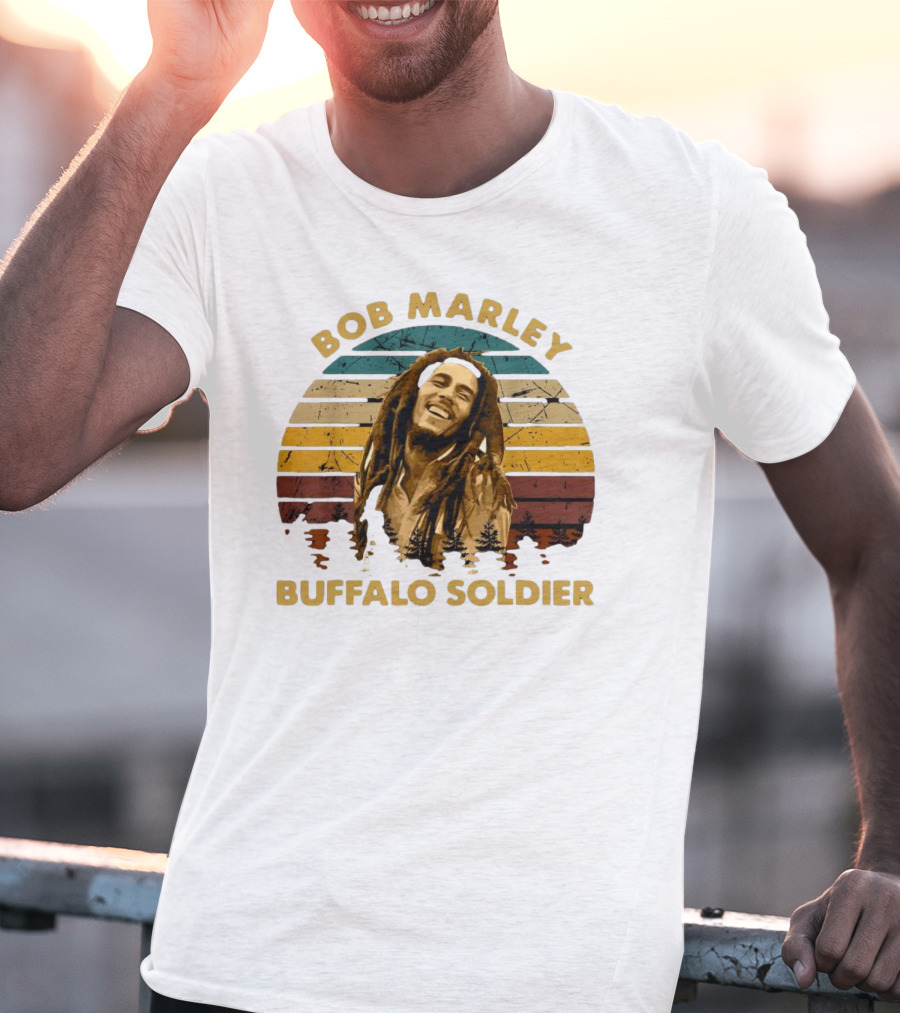Bob Marley Buffalo Soldier Vintage Retro Sunset T-Shirt