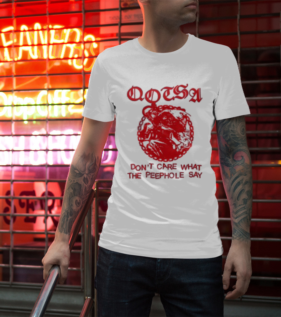 QOTSA Don't Care What The Peephole Say Red Skull T-Shirt