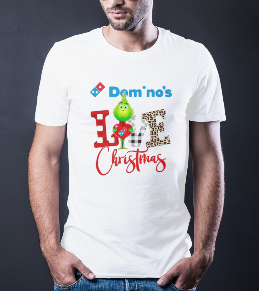 Domino's Grinch Love Christmas T-Shirt