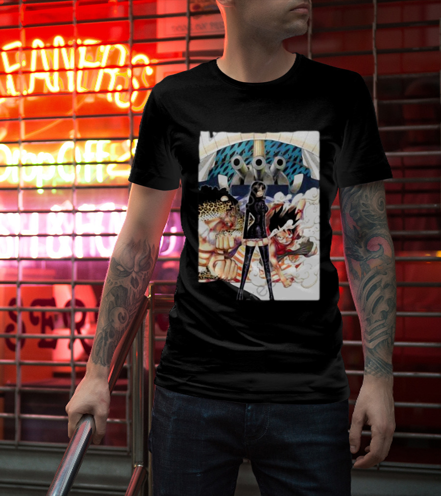 Geo Aw Enies Lobby Arc Animes Luffy Robin Lucci Cannon T-Shirt