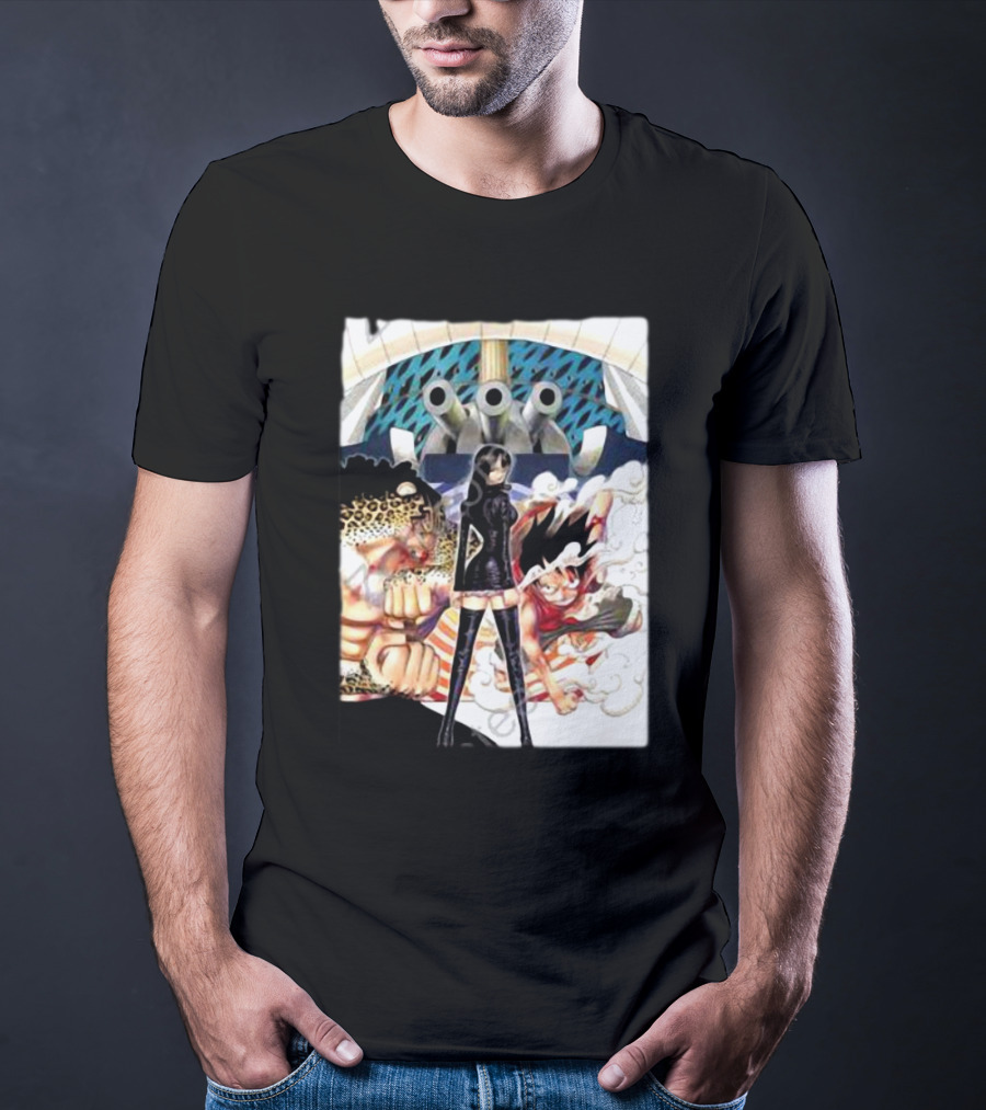 Geo Aw Enies Lobby Arc Animes Luffy Robin Lucci Cannon T-Shirt