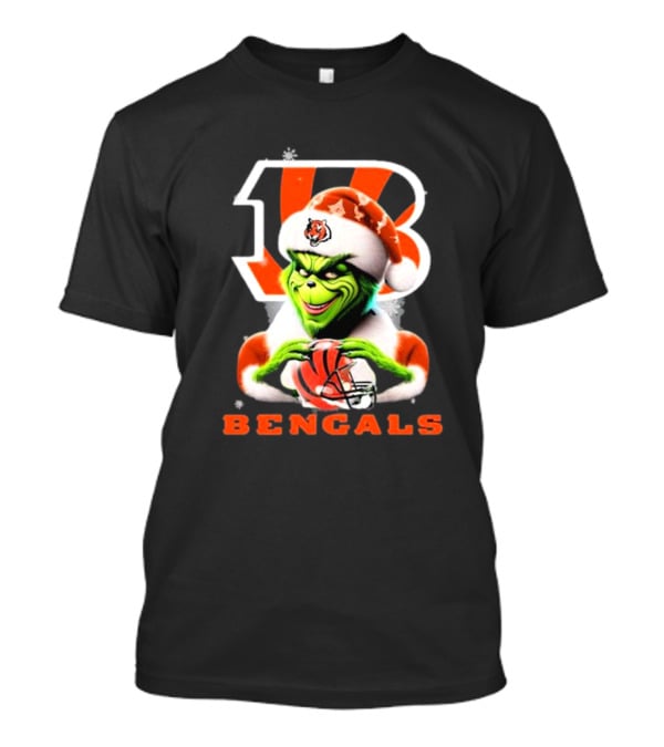Santa Grinch Cincinnati Bengals Christmas Football T-Shirt