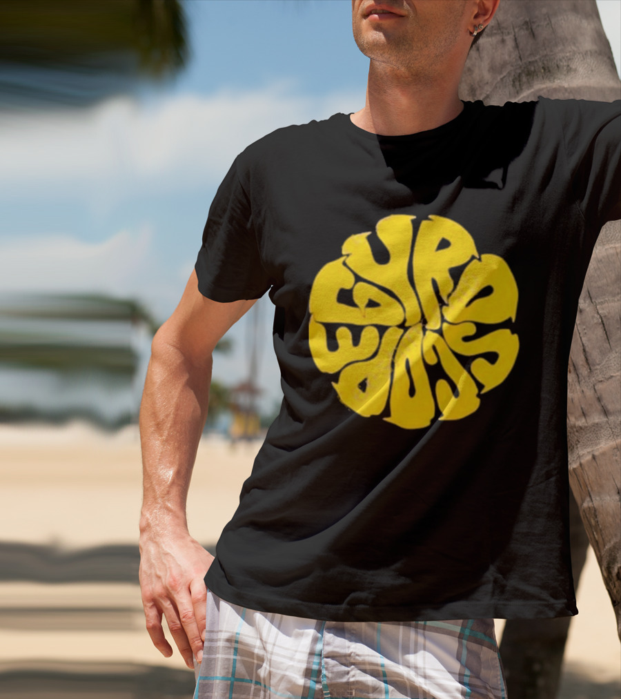 Gyroscope Liquid Logo Yellow Circular Text T-Shirt