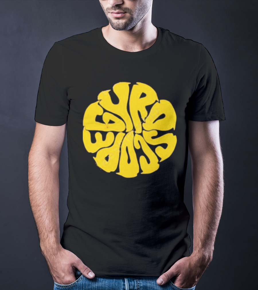 Gyroscope Liquid Logo Yellow Circular Text T-Shirt