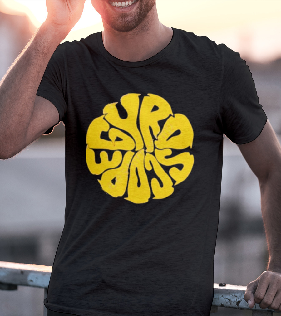 Gyroscope Liquid Logo Yellow Circular Text T-Shirt