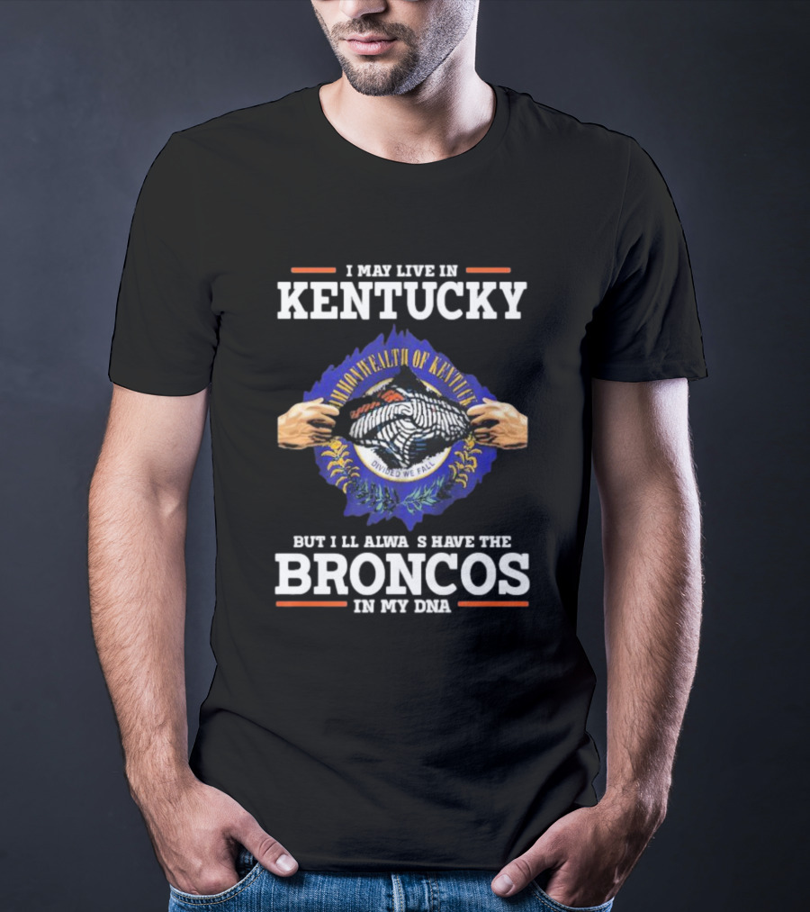 Kentucky Roots With Broncos DNA Pride Featuring Commonwealth Emblem T-Shirt