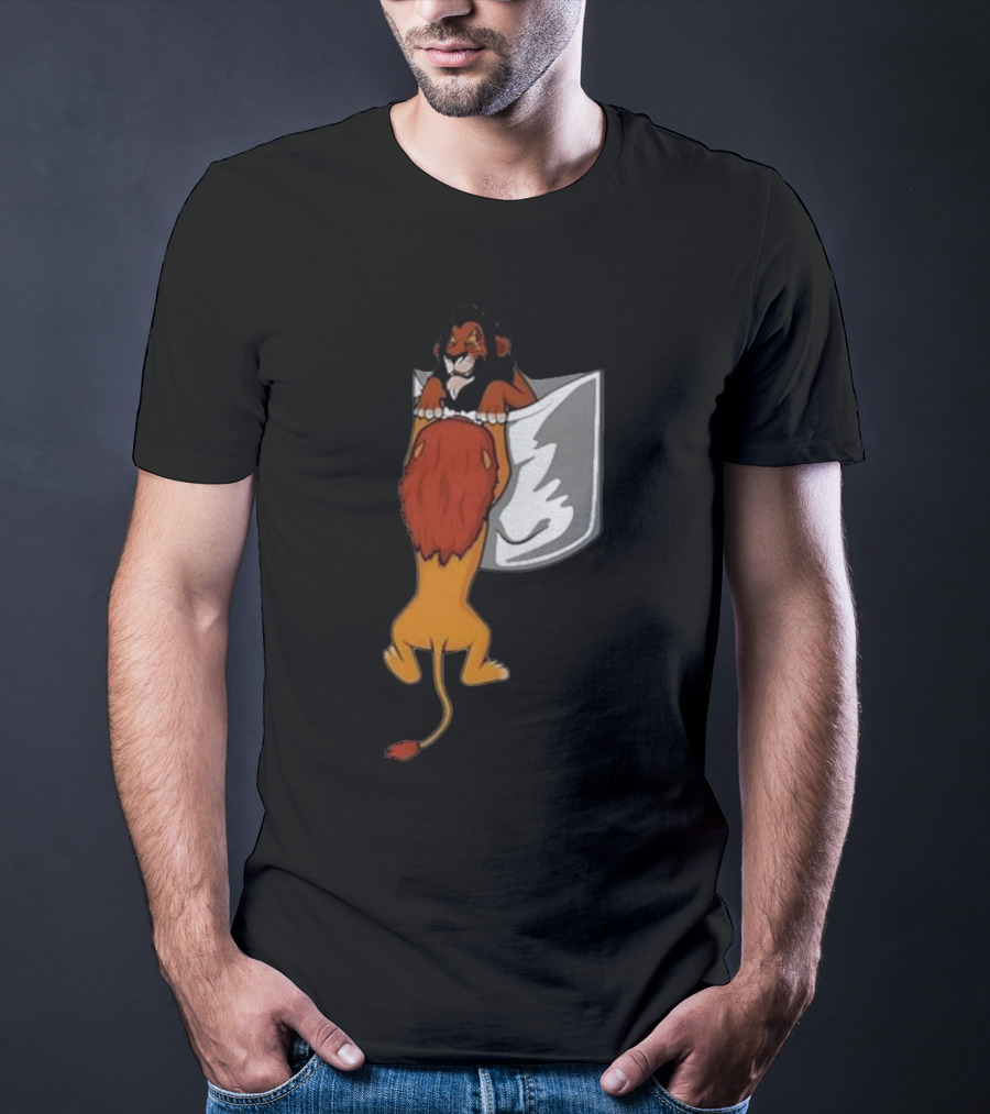 Lion Scar And Mufasa Hanging Pocket T-Shirt