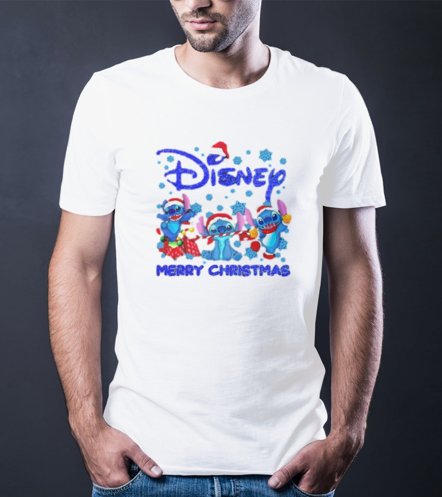 Disney Santa Stitch Merry Christmas T-Shirt