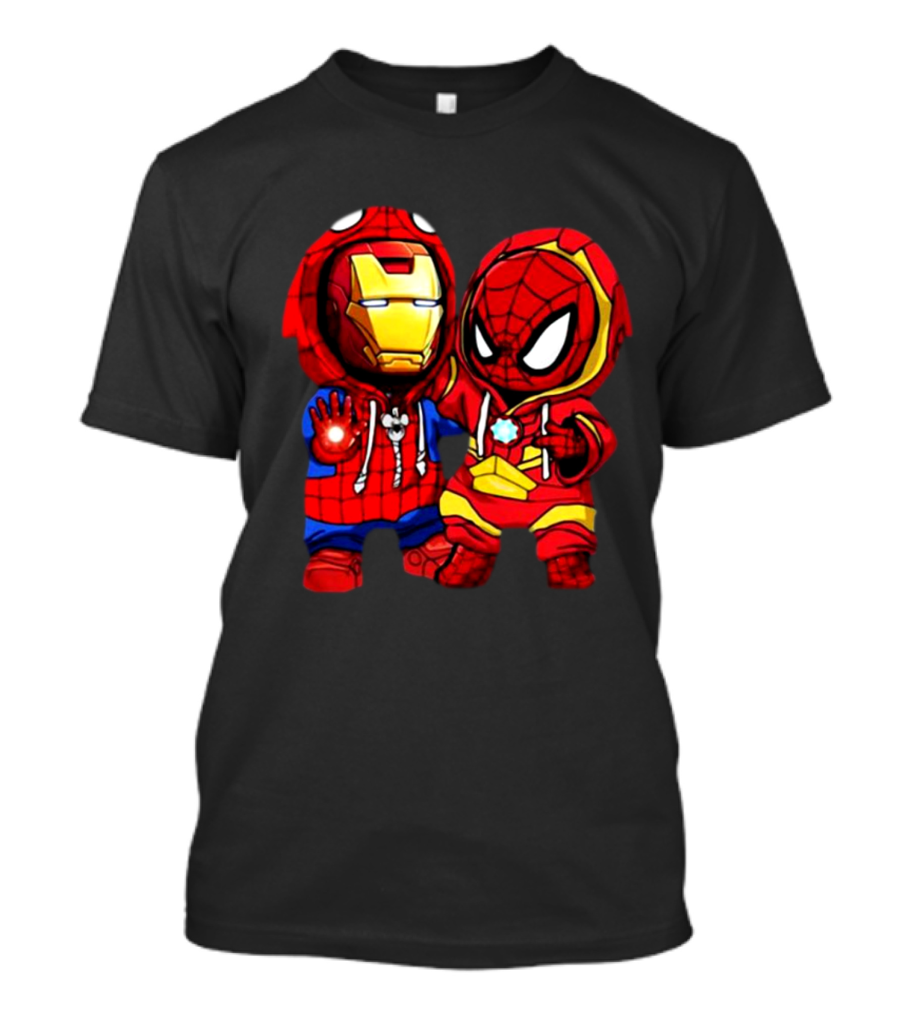 Baby Iron Man And Baby Spiderman Heroes Duo T-Shirt