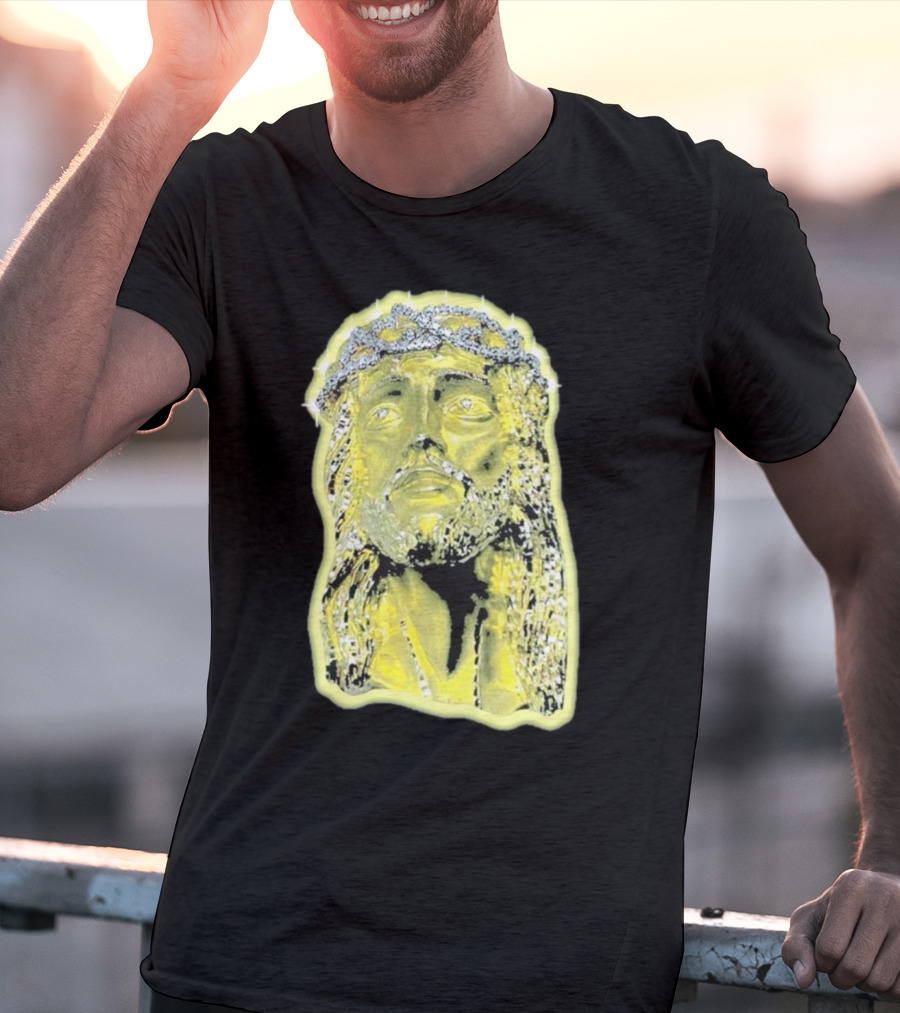 Jesus Piece Gold Diamond Crown Of Thorns Iconic Christian T-Shirt