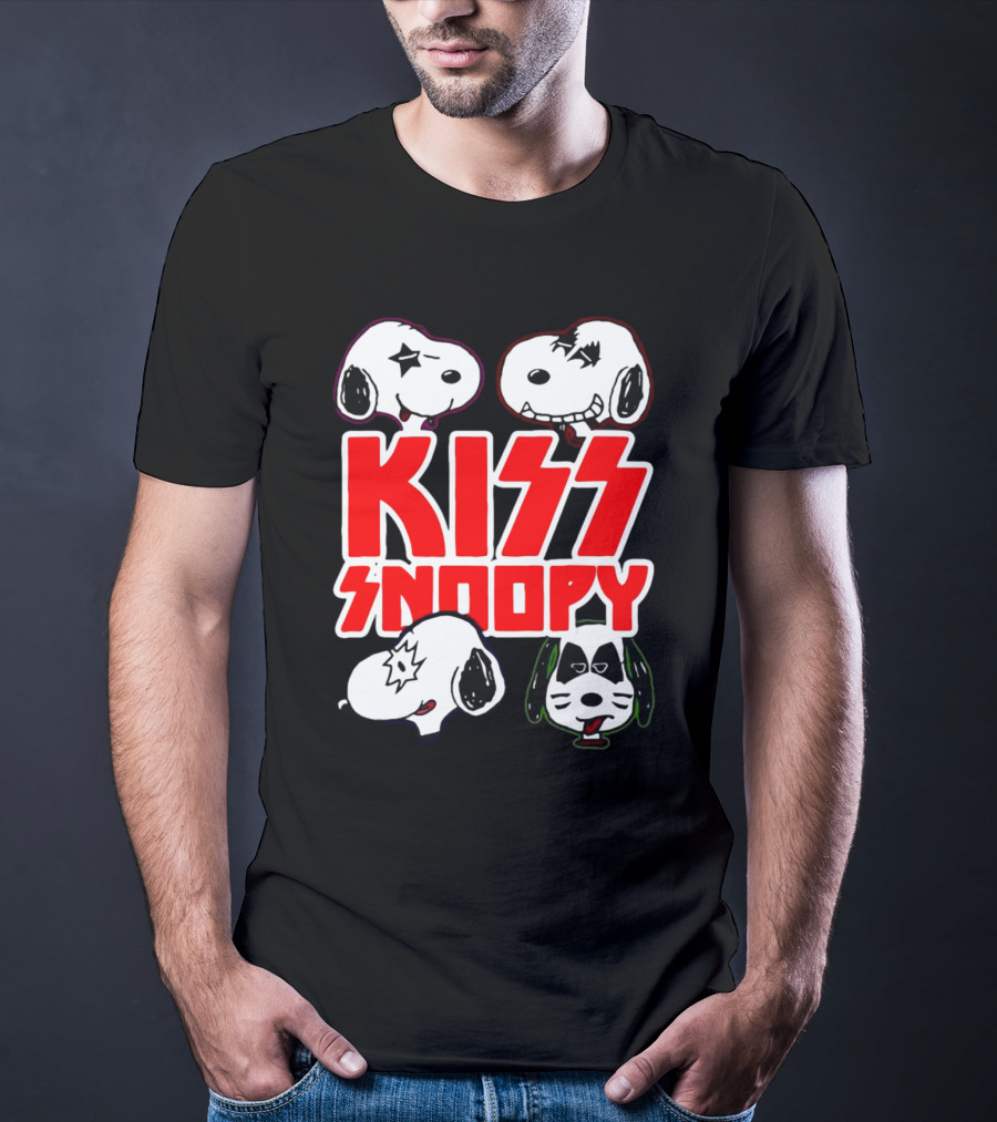Kiss Snoopy Faces Rock Band T-Shirt