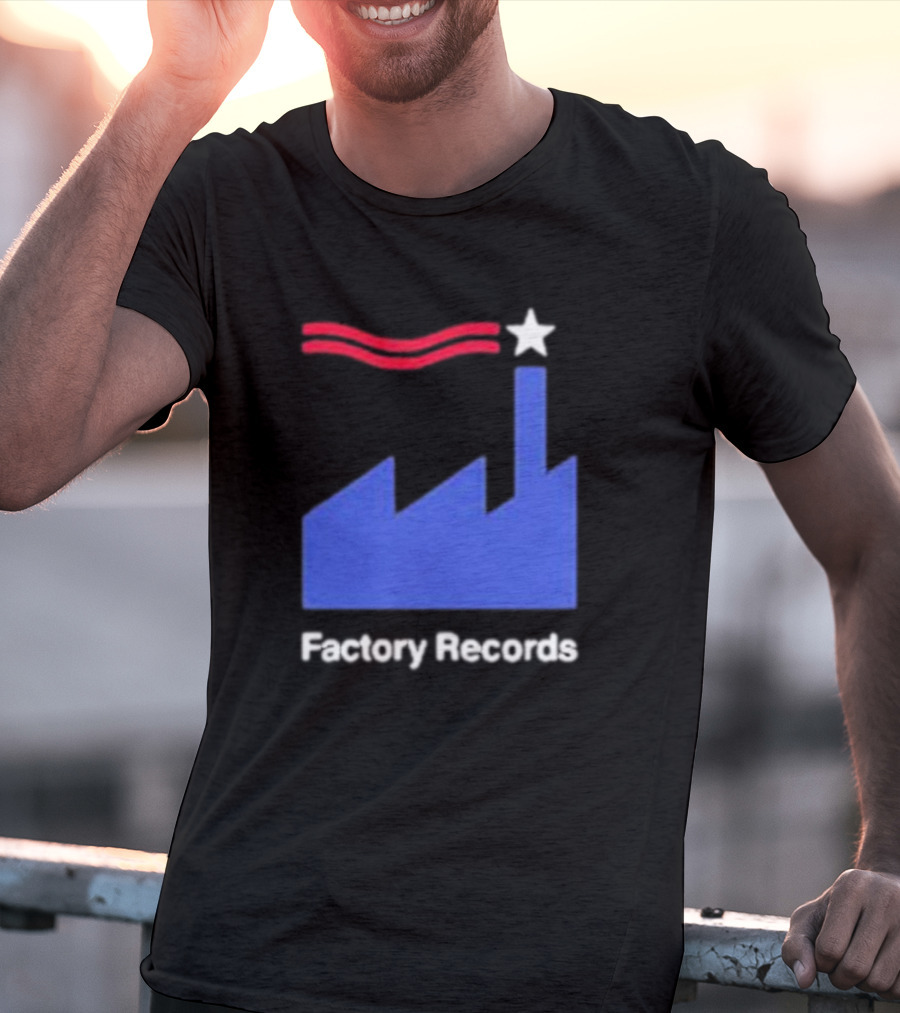 Factory Records Iconic Logo With Star And Stripes Factory T-Shirt