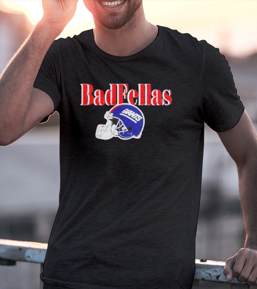 BadFellas Giants Football Helmet T-Shirt