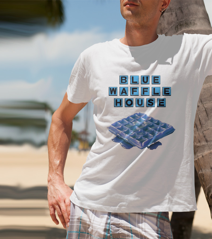 Blue Waffle House Melted Breakfast Food Novelty T-Shirt
