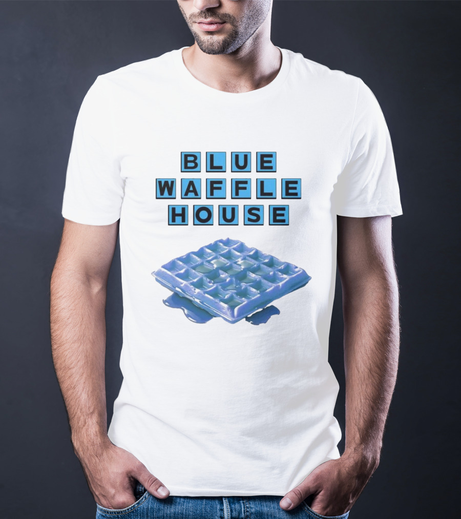 Blue Waffle House Melted Breakfast Food Novelty T-Shirt