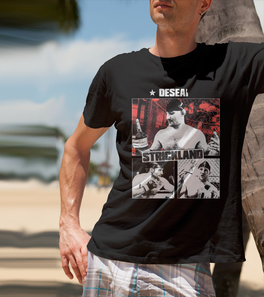 Desean Strickland Cage Fighter Portrait Montage T-Shirt