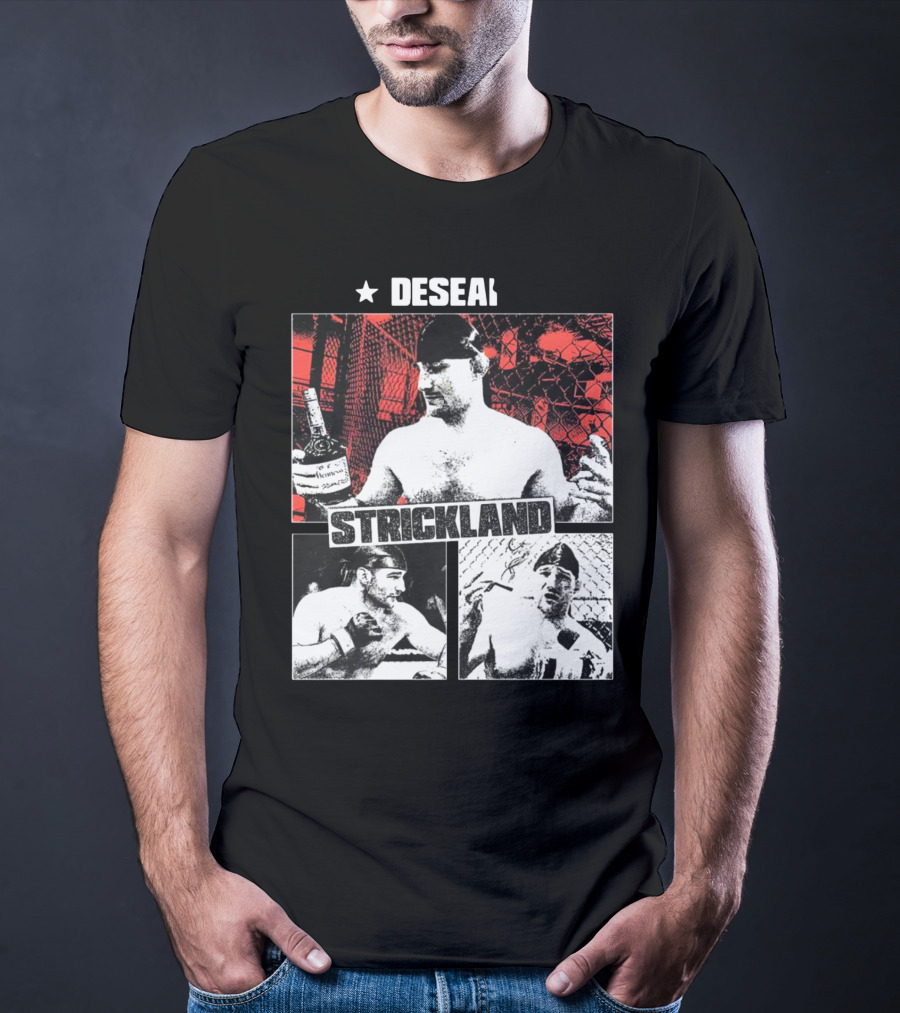 Desean Strickland Cage Fighter Portrait Montage T-Shirt