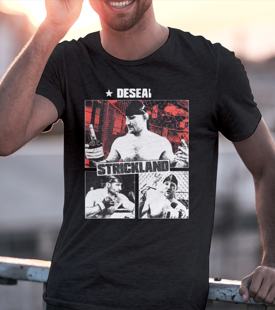 Desean Strickland Cage Fighter Portrait Montage T-Shirt