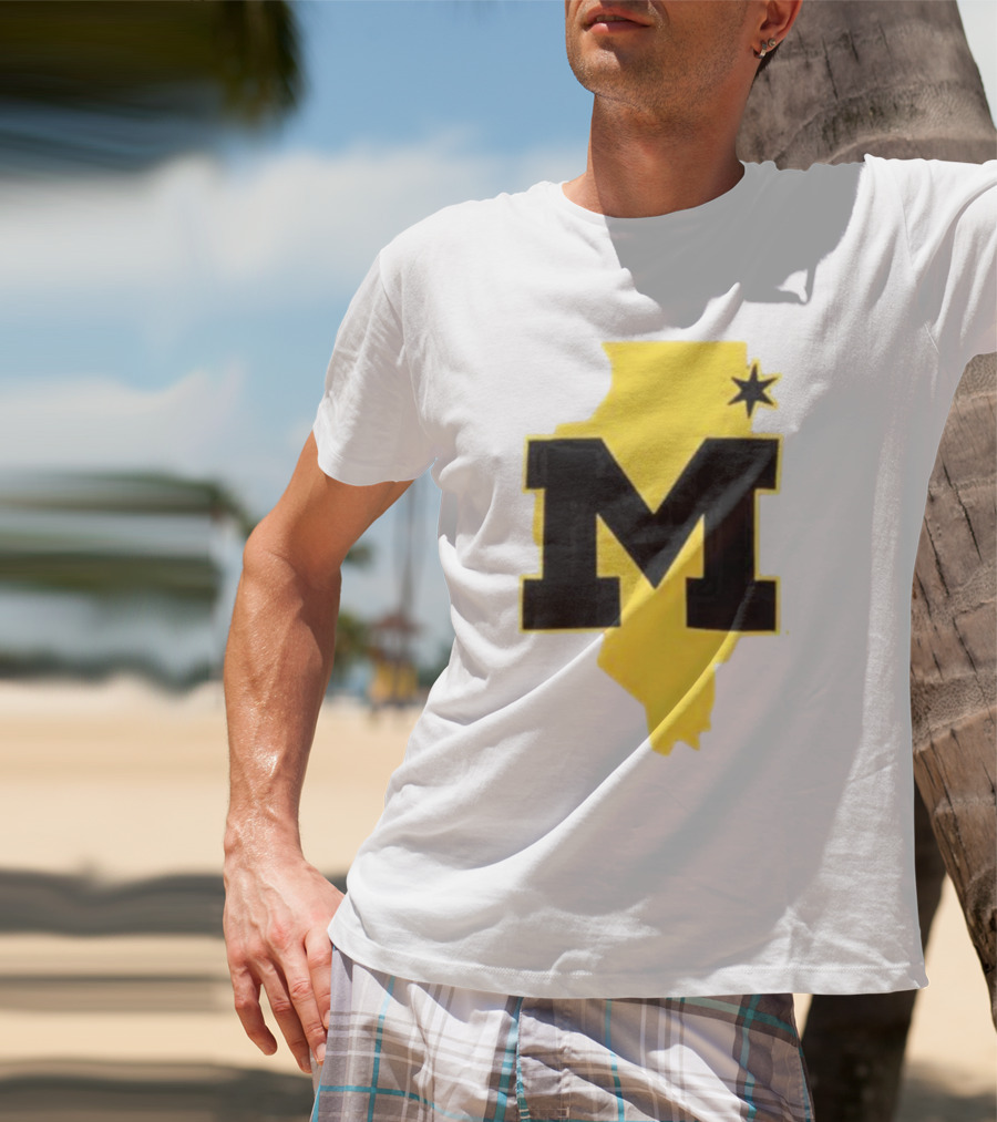 University Of Michigan M Den Pop-Up Chicago Map T-Shirt