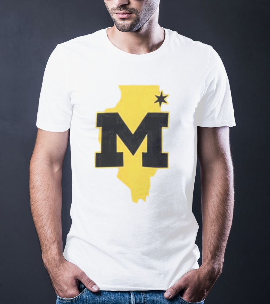 University Of Michigan M Den Pop-Up Chicago Map T-Shirt