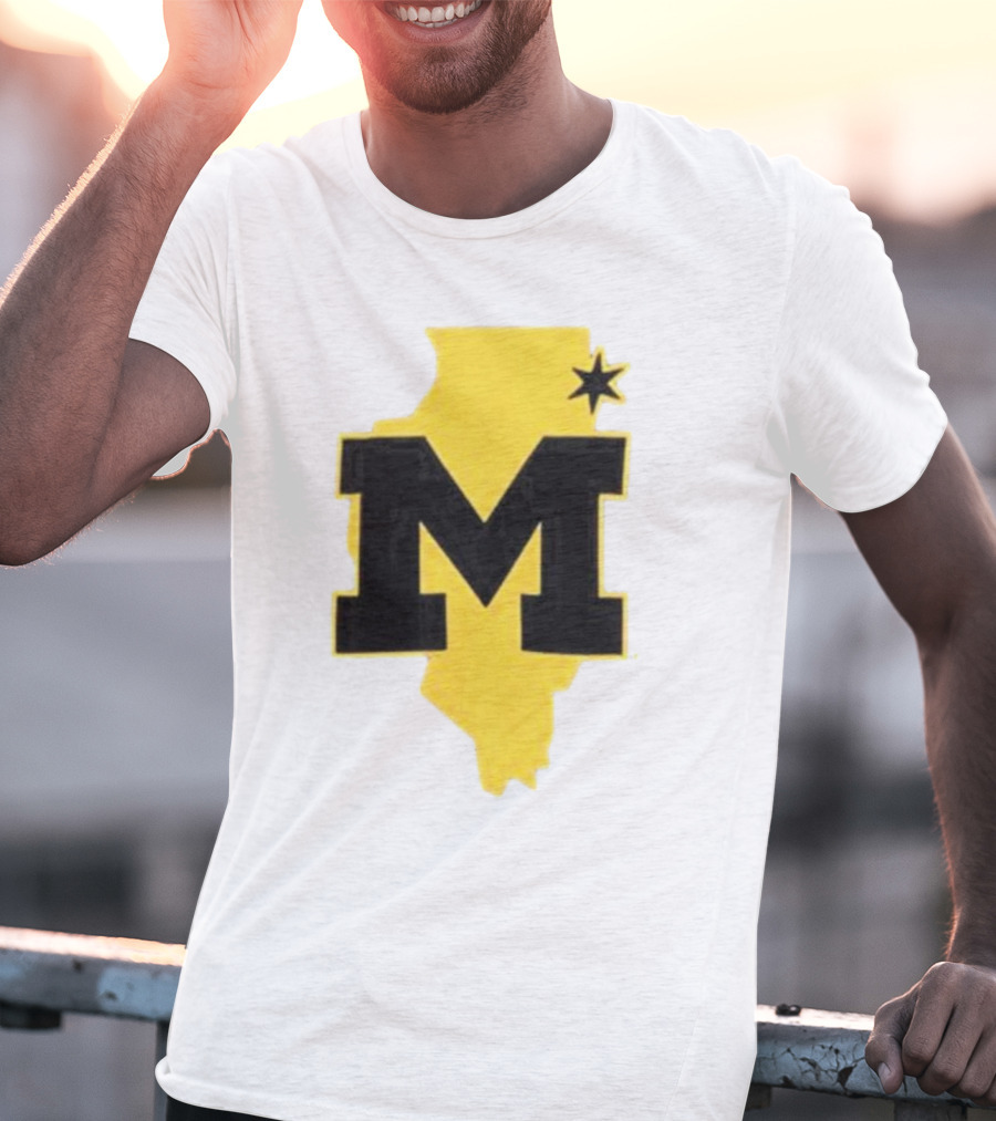 University Of Michigan M Den Pop-Up Chicago Map T-Shirt