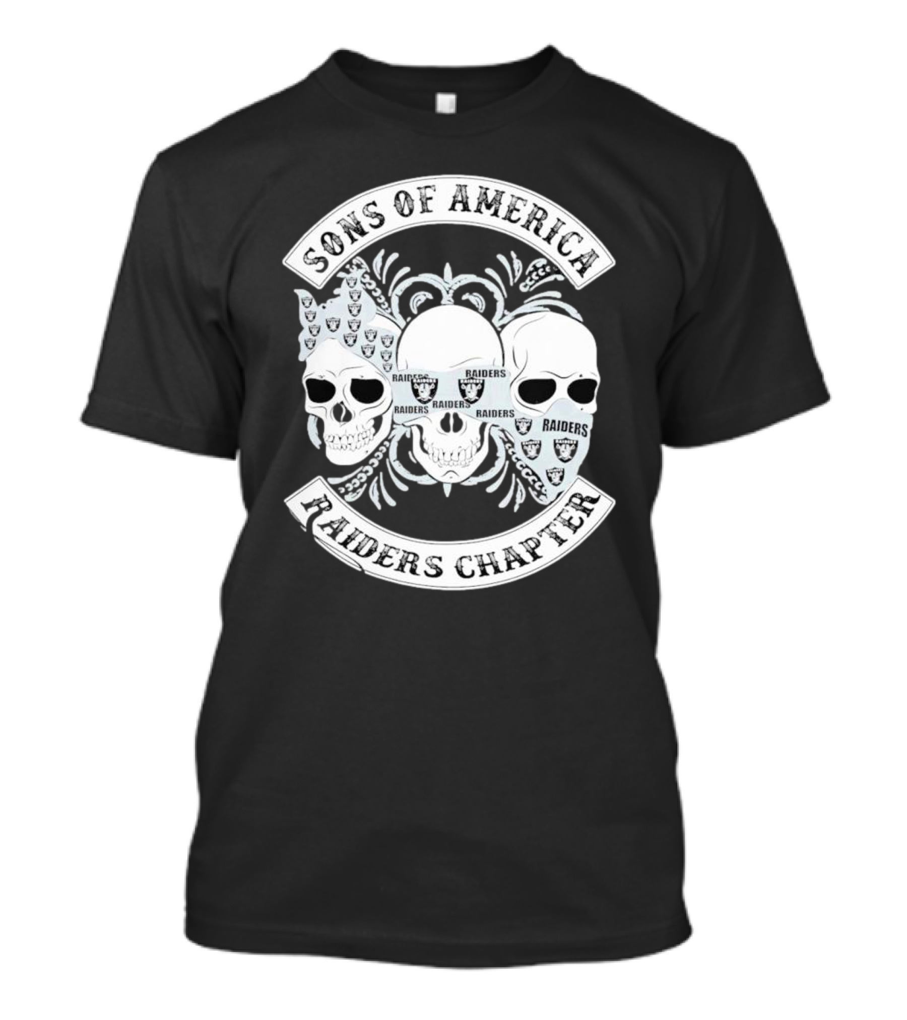 Sons Of America Raiders Chapter Skulls With Raiders T-Shirt
