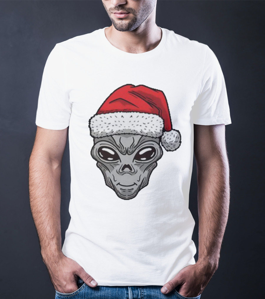 Santa Hat Alien Xmas T-Shirt