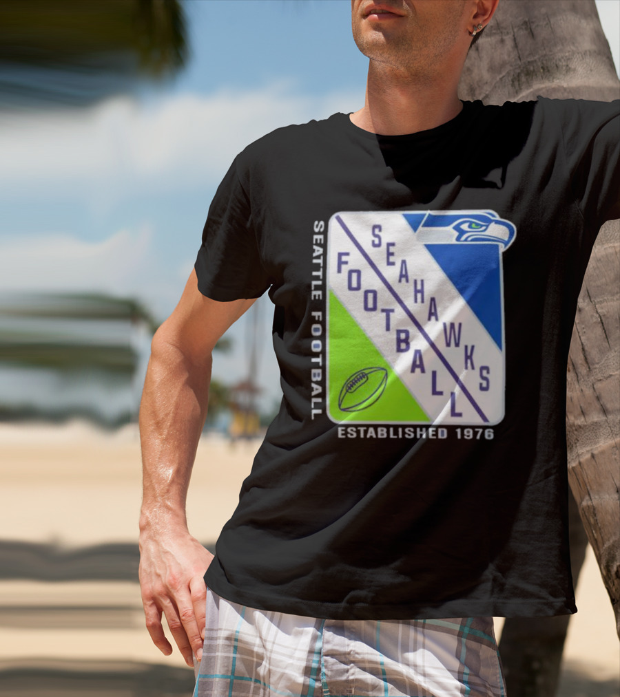 Seattle Seahawks Football Established 1976 Logo Seahawks Head T-Shirt