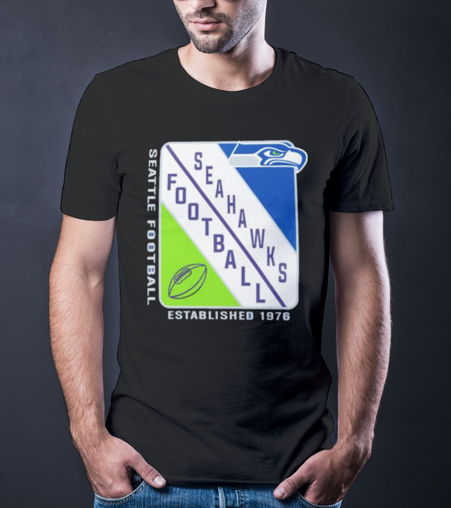 Seattle Seahawks Football Established 1976 Logo Seahawks Head T-Shirt